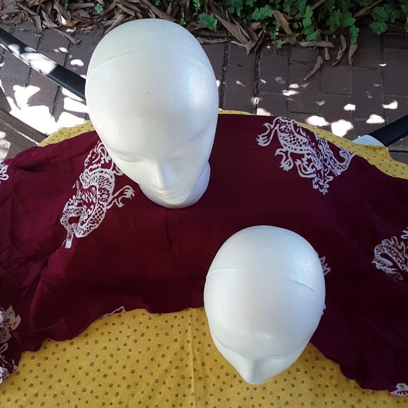 Styrofoam Heads Set of 2 Wigs Beauty Mannequin Dolls Crafts Display No Bundling - Picture 5 of 16